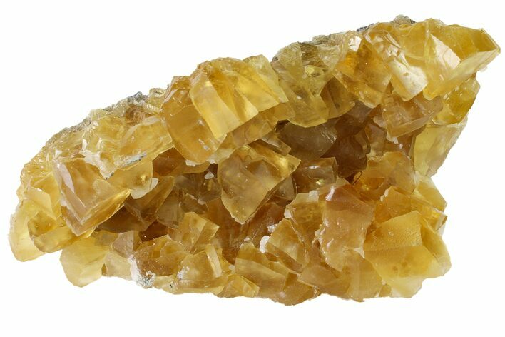 Lustrous Yellow Calcite Crystal Cluster - Fluorescent! #163547